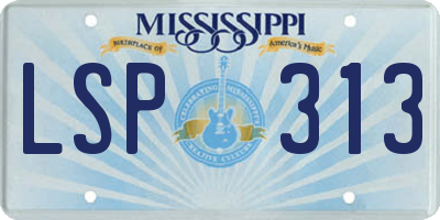 MS license plate LSP313