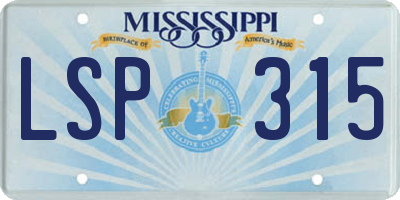 MS license plate LSP315