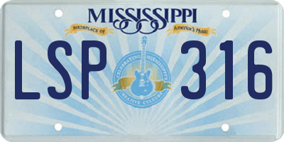 MS license plate LSP316