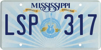 MS license plate LSP317