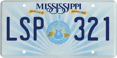 MS license plate LSP321