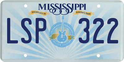 MS license plate LSP322