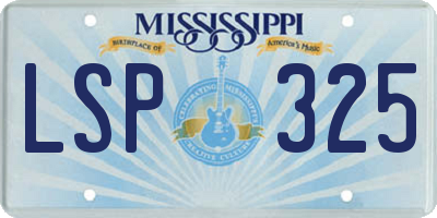 MS license plate LSP325