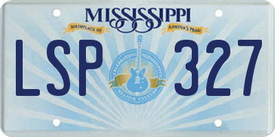 MS license plate LSP327
