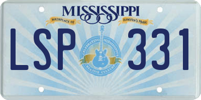 MS license plate LSP331