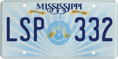 MS license plate LSP332