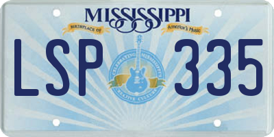 MS license plate LSP335