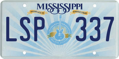 MS license plate LSP337