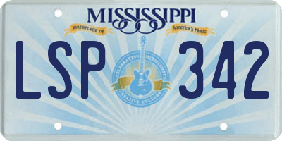 MS license plate LSP342