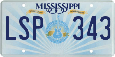 MS license plate LSP343