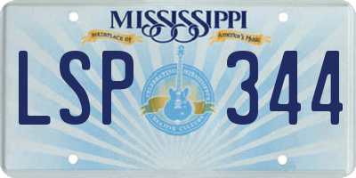 MS license plate LSP344