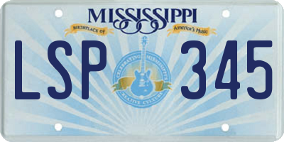 MS license plate LSP345