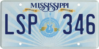 MS license plate LSP346