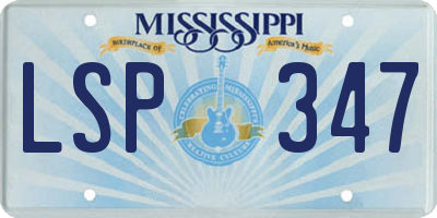 MS license plate LSP347