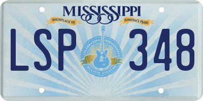 MS license plate LSP348
