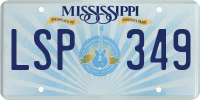 MS license plate LSP349