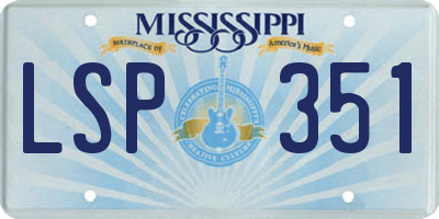 MS license plate LSP351
