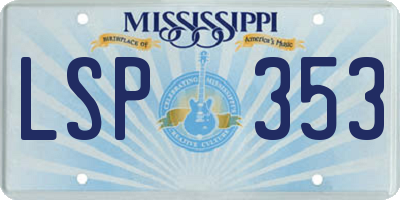 MS license plate LSP353