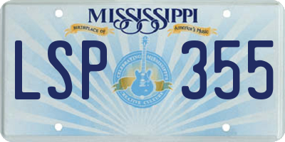 MS license plate LSP355