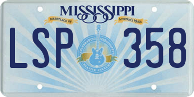 MS license plate LSP358