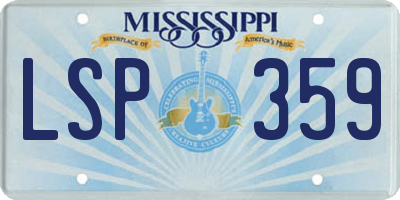MS license plate LSP359