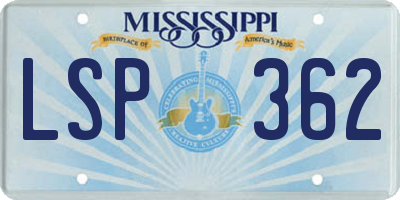 MS license plate LSP362