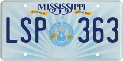 MS license plate LSP363