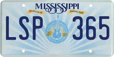 MS license plate LSP365