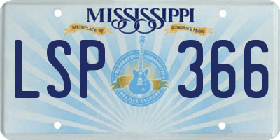 MS license plate LSP366