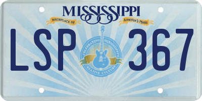MS license plate LSP367