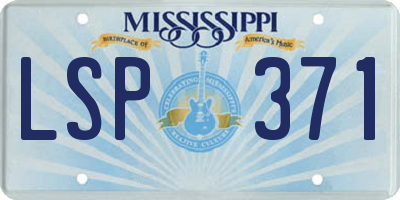 MS license plate LSP371