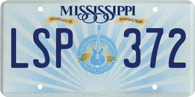 MS license plate LSP372