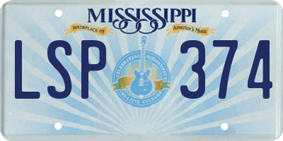 MS license plate LSP374
