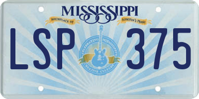 MS license plate LSP375