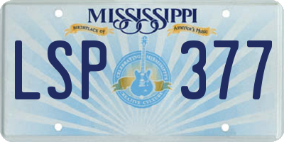 MS license plate LSP377