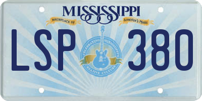 MS license plate LSP380