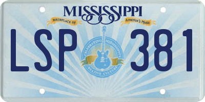 MS license plate LSP381