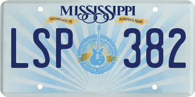 MS license plate LSP382