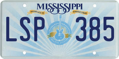 MS license plate LSP385