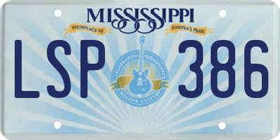MS license plate LSP386