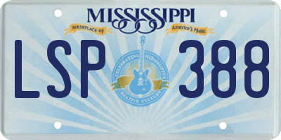 MS license plate LSP388
