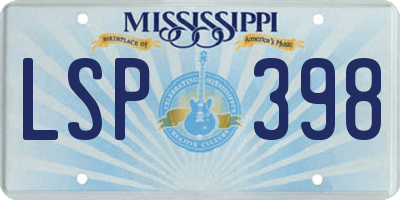 MS license plate LSP398