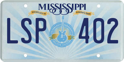 MS license plate LSP402