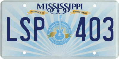 MS license plate LSP403
