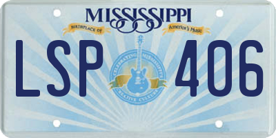 MS license plate LSP406