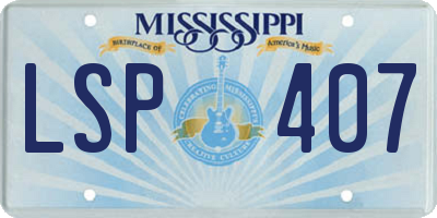 MS license plate LSP407