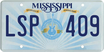 MS license plate LSP409