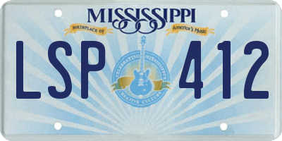 MS license plate LSP412