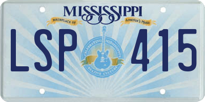 MS license plate LSP415