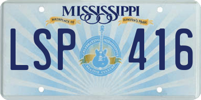 MS license plate LSP416